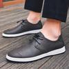 Fashion Trendy New Minimalist Beige Men's Leather Casual Shoes Soft Soles Comfortable Loafers for Office Men's Business Work Shoes