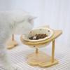 Wooden Stand Cat Ceramic Bowl Non-Slip Cat Water Bowl Anti Vomiting Bowl  For Cat Dog