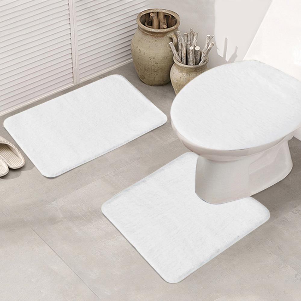 Set 3 pezzi Tappetino da bagno a tinta unita Set Tappeti da bagno con peli soffici Moderno Kit tappetini copriwater rettangolari 50*80 50*40 45*50cm