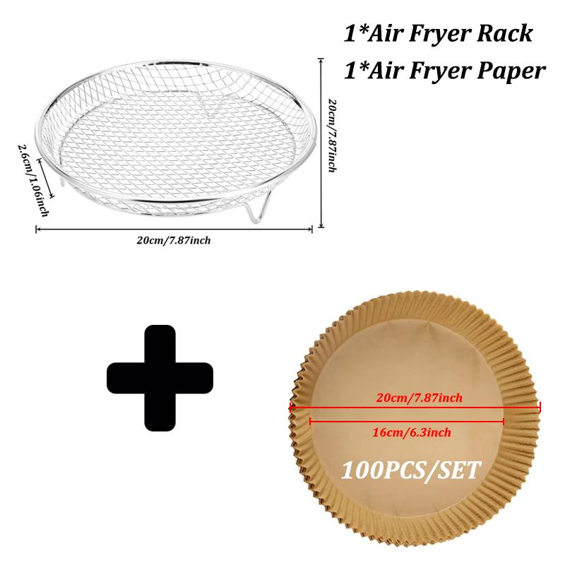 Air Fryer Baking Rack Stackable Stainless Steel Air Fryer Basket Accessories for Baking Roasting, Oven & Dishwasher Safe