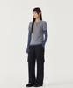 COVERNAT WOMAN Henley Neck Layered Long Sleeve Melange Gray