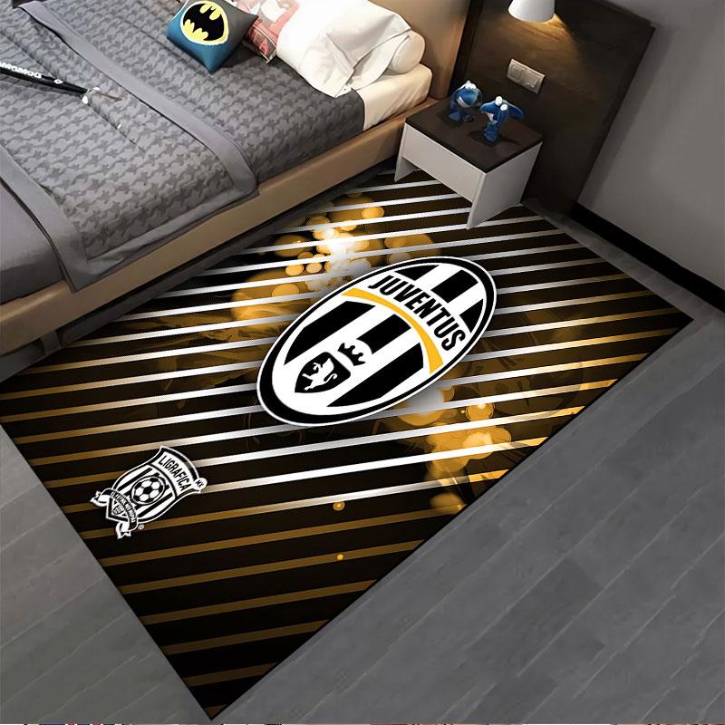 Juventus Logo Black White Carpet suitable as a non-slip mat for the living room or bedroom sofa