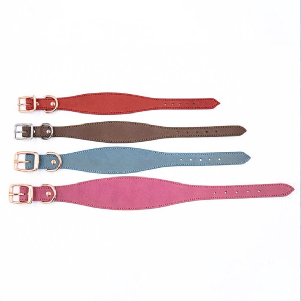Adjustable Wide Dog Collar Cowhide Leather Dogs Accessories Large Dog Large Breeds Collars  Whippet