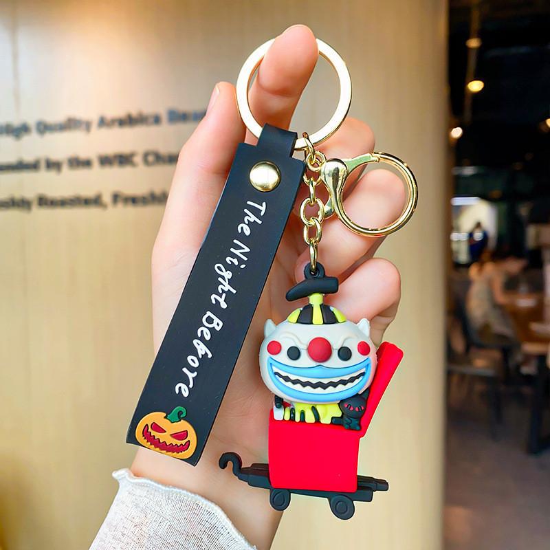 

Adorable Halloween Keychain Plush Doll Backpack Car Charm Couple Gift Festive Decor Red Clown