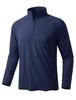 Rash Guard Long Sleeve Swimsuit Zip Pullover Running Shirt Jogging Sports Gym Wear Quick Dry Golf Wear Cool Navy Blue M [KEFITEVD] Men's T-Shirt 1/4
