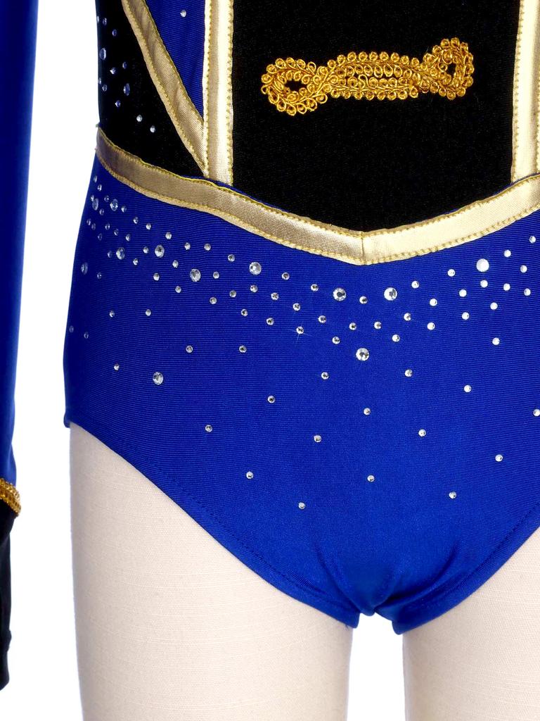 Children‘s Circus Themed Leotard Sparkly Rhinestones Long Sleeve Tassel Shoulder Pads Contrast Color Bodysuit for Stage Performance