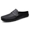 Summer Hollow Breathable Shoes Men Fashion Leather Half Shoes Slip On Moccasins Casual Italian Style Luxury Brand Half Loafers