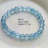 Natürlicher Blauer Topas Klare Runde Perlen Trendiges Unisex Armband Schmuck Party Geschenk 7mm 8mm AAAAAA