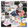 60 Sheets Cartoon Math Doodle Stickers for Suitcases, Notebooks, and Guitars