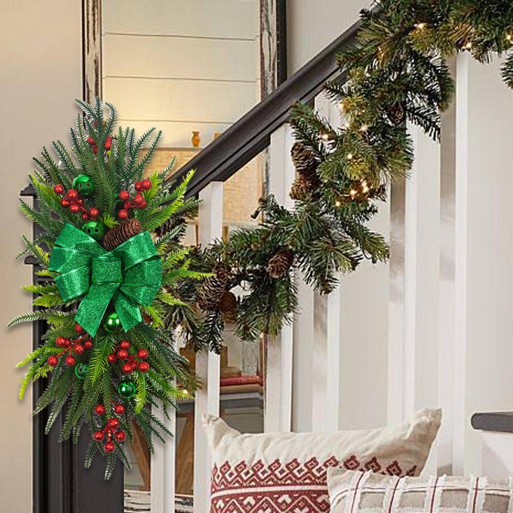 Artificial Christmas Swag Wreath Stair Home Decor