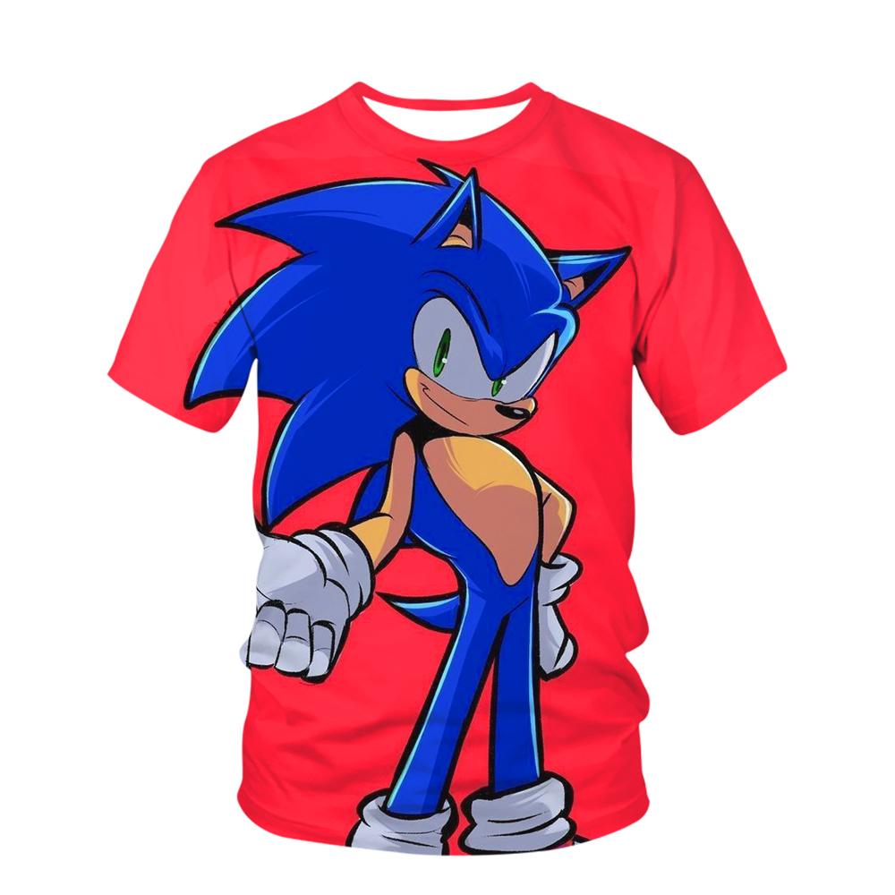 Men T-shirt Children's Clothes Movie Sonic 3D for Kids Boys and Girls Cartoon Printing Animation Cosplay Clothing