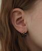 Tatiana (Silver 925) Black Party Ribbon Ear Jacket Earrings Ec3076