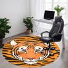 1 Stück Tiger-Muster Stuhlteppich für das Büro, Runder rutschfester strapazierfähiger großer Büroteppich, Geeignet für das Büro