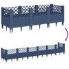 Plant Box with Ground Spikes Blue Grey 123.5 x 43.5 x 43.5 cm PP