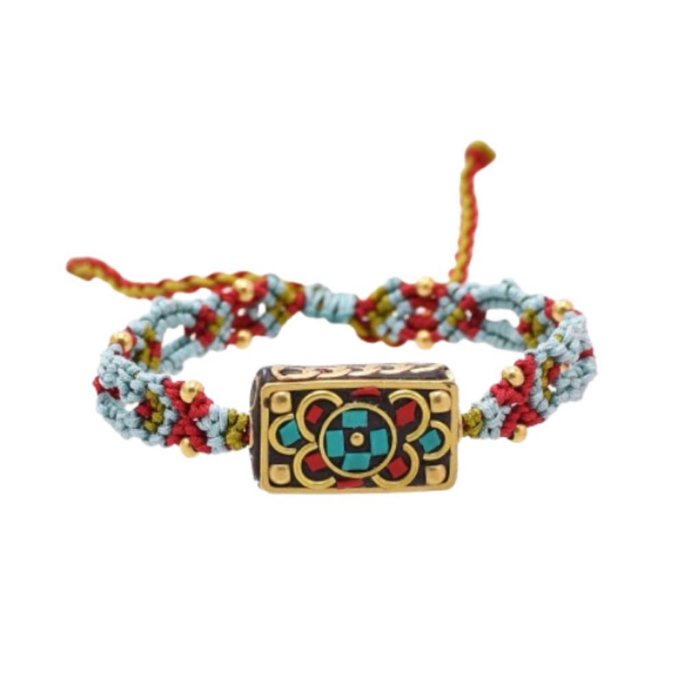 

Красочные браслеты из бисера, плетеные вручную, плетеные браслеты-обертывания, фестивальная одежда Style 6