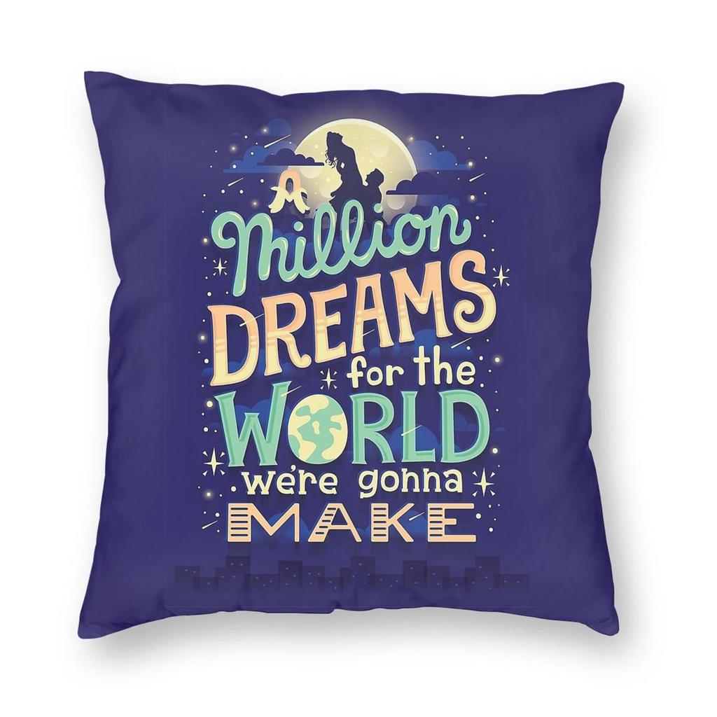 A Million Dreams Song Square Pillowcase Polyester Linen Velvet Printed Zip Decor Throw Pillow Case Room Cushion Cover x