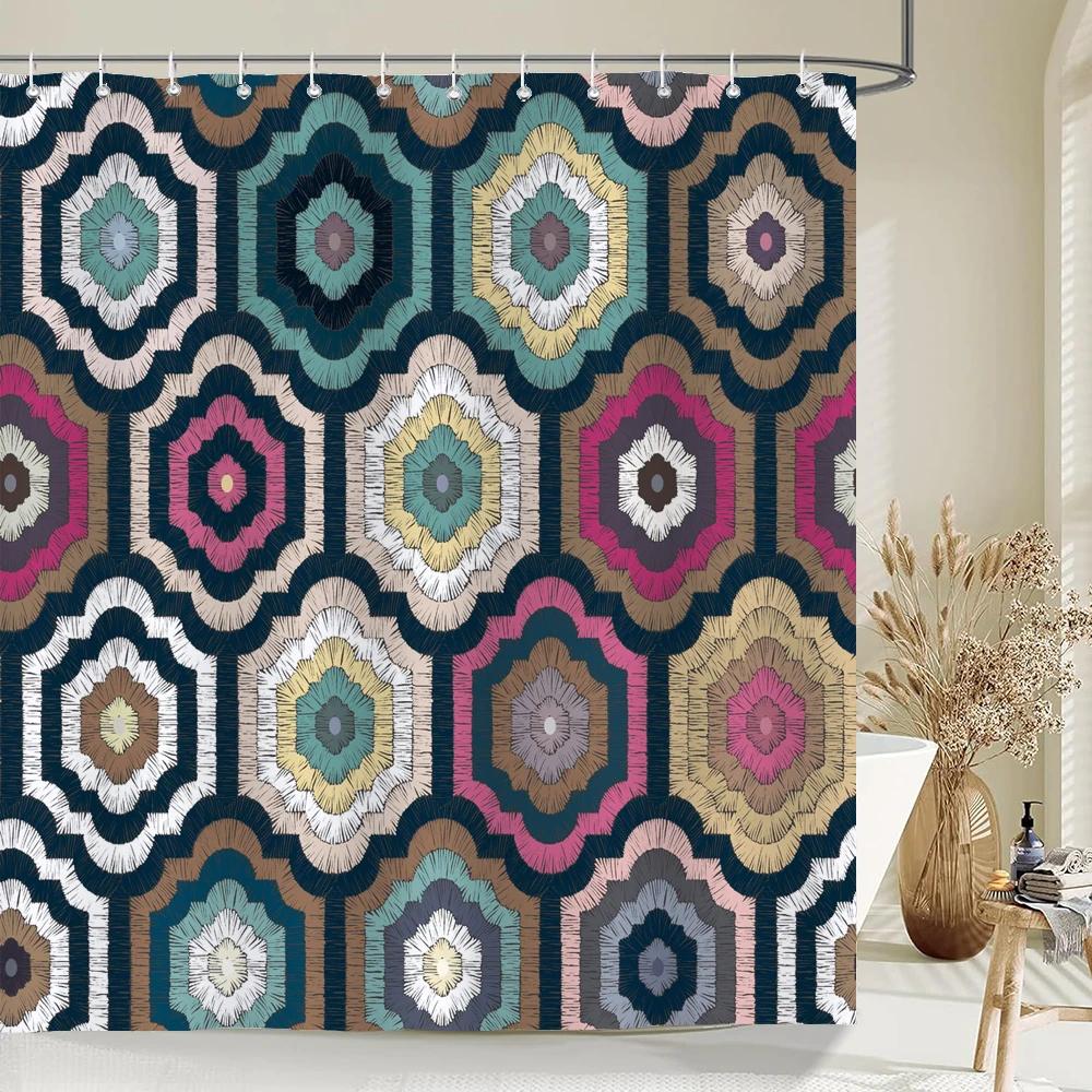Colorful Bohemian Shower Curtain Boho Polyester Fabric Bath Curtain for Bathroom Curtain Decor Shower Curtains Cortina Ducha