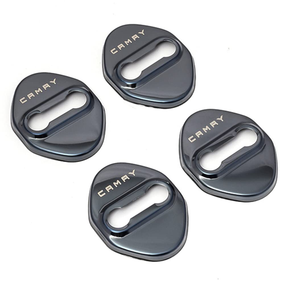 

Haoshilianfa Накладка на дверной упор Эксклюзивно для Toyota Camry 70 Замок двери автомобиля Зеркальная нержавеющая сталь На заказ Легкая Роскошь Автомобильный набор из 4 цветов Накладка, чёрный