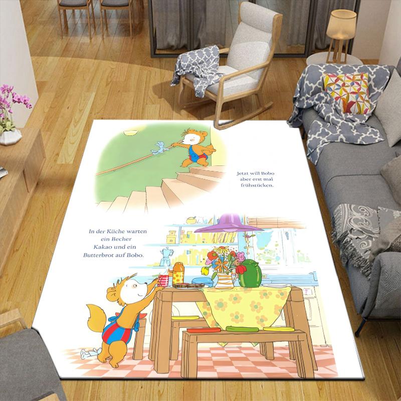 Cute Bobo Home Sofa Decoration for Living Room & Bedroom, Non‑Slip Play Flannel Floor Mat for Game Room