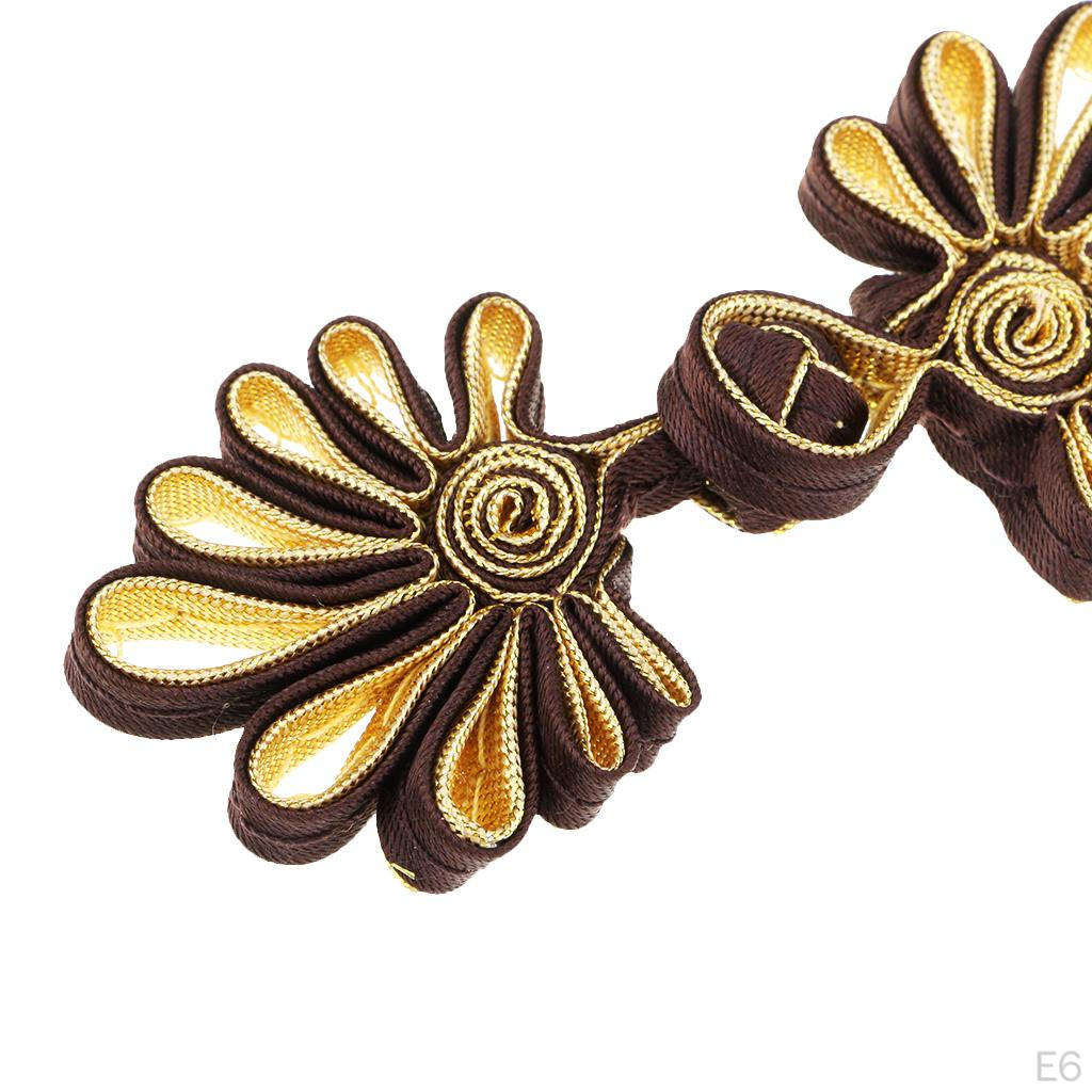 5 Pair Handmade Flower Chinese Closures Button For Sewing Crafts