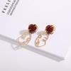 Japanese-Korean Style Leaf Alloy Women's Stud Earrings - Versatile & Trendy Street Fashion Ear Danglers
