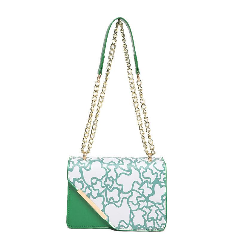 

Fashionable Patchwork Pu Leather Bag For Women Summer 2024 Trendy Shoulder Bag зелений