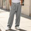 Men's Color Casual Wide Leg Sweatpants with Elastic Waist, Loose Fit Straight Pants for Daily Wear