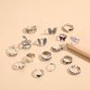 Ring Retro Design Exaggerated Snake Frog Butterfly Love Poker Combination 16-Piece Ring