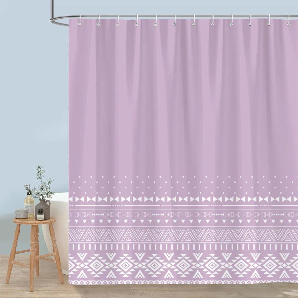 Simple Modern Rainbow Shower Curtain Abstract Geometric Lines Colourful Polyester Fabric Bath Curtains With Hooks Bathroom Decor