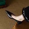 Retro With Medium Heels Women's Shoes Office Pointed Toe Ladies Pumps Quick Delivery Popular Chic and Elegant Spring Shoe Sale