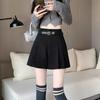 2024 A/W High Waist Woolen Pleated Wide-Leg Shorts - Casual, Versatile, Simple A-Line Design