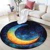 Crescent Moon Round Area Rug,Carpet Rug for Living Room Bedroom Sofa Playroom Decor,Non-slip Floor Mat