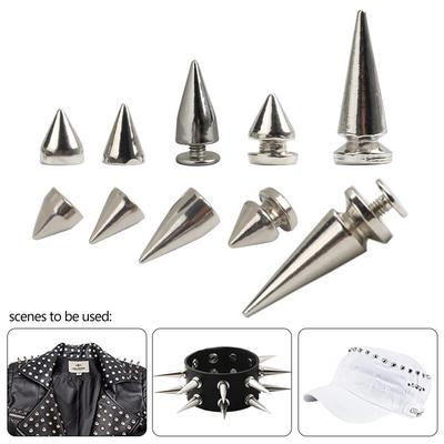 10Pcs Metal Punk Sharp Warhead Screw Rivets Studs DIY Crafts Leather Belt Watchband Head Rivets Spikes Decor Nail Buckles