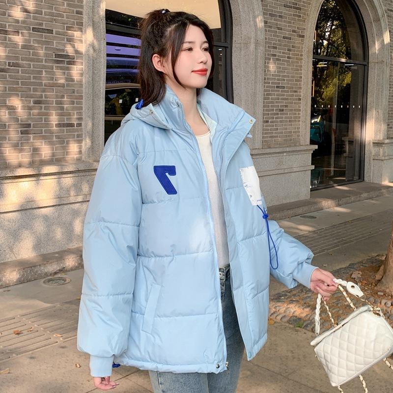 Winter down cotton-padded jacket women's year design sense niche student hooded thickened cotton-padded jacket bread jacket