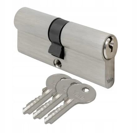 Satin cylinder lock insert 3040 mm 3 keys