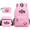 Large Capacity Schoolbag with Shoulder Strap; Student Three-piece Pencil Case Set