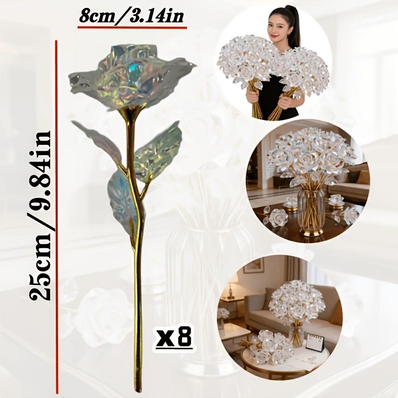 Sparkling Eternal Crystal Roses, Artificial Crystal Flowers, Realistic Rose Bouquet