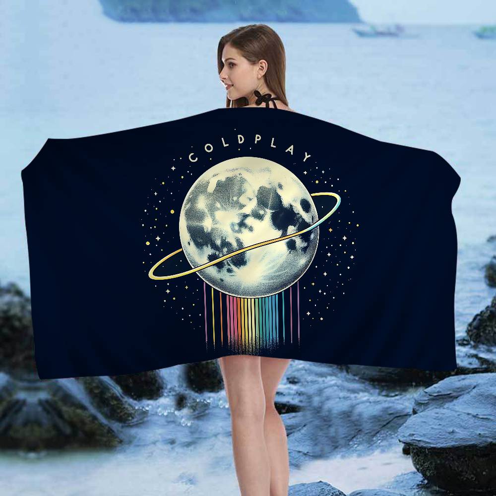 Classic Pop Rock Band C-Coldplay Bath Towel Microfiber Soft Water Absorbing Breathable For Girl Kids Cartoon Beach Towel