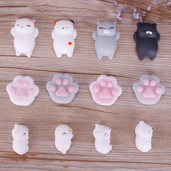 Søt tegneseriekatt Squishy leketøy Stressrelief Myk minidyrklemmelekegave