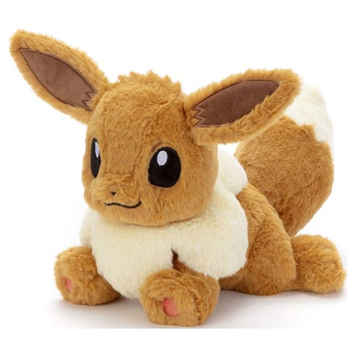 Pokemon Fluffy Fluffy! Plush M Eevee, Approx. 24cm, Brown