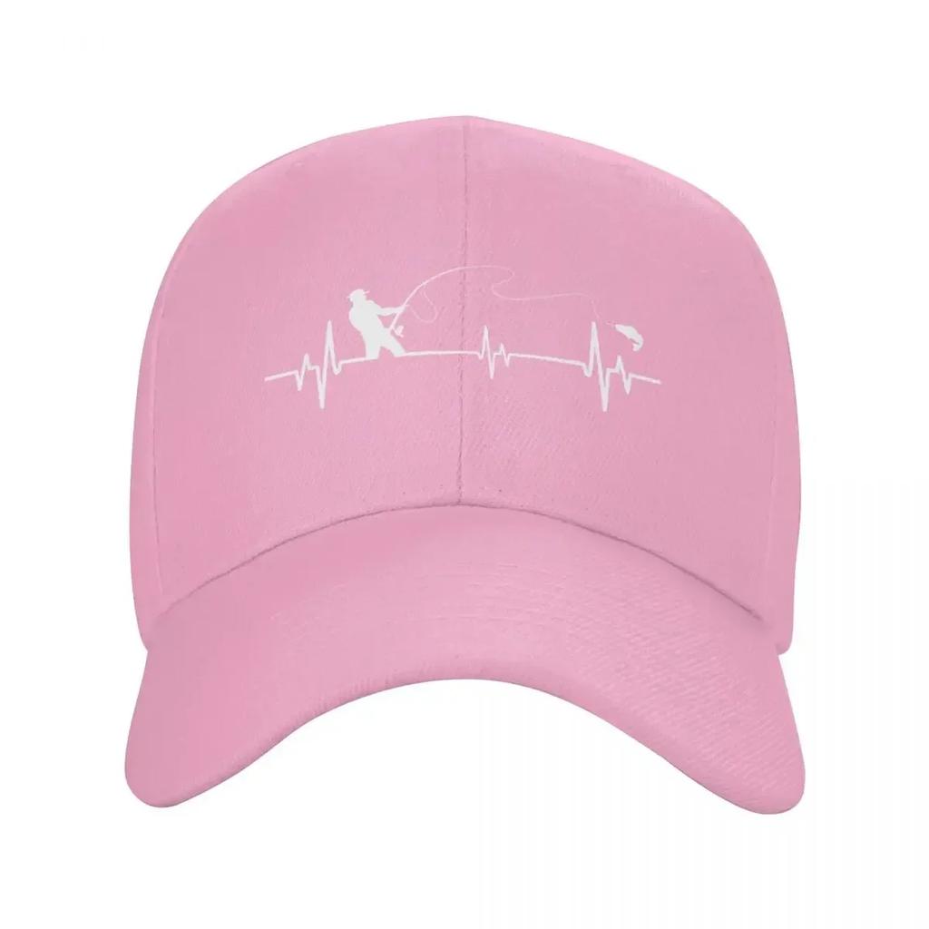 Personalized Fishing Heartbeat Baseball Cap for Unisex Women Adjustable FisherUnisex Fish Dad Hat Sports Snapback Hats Summer Caps