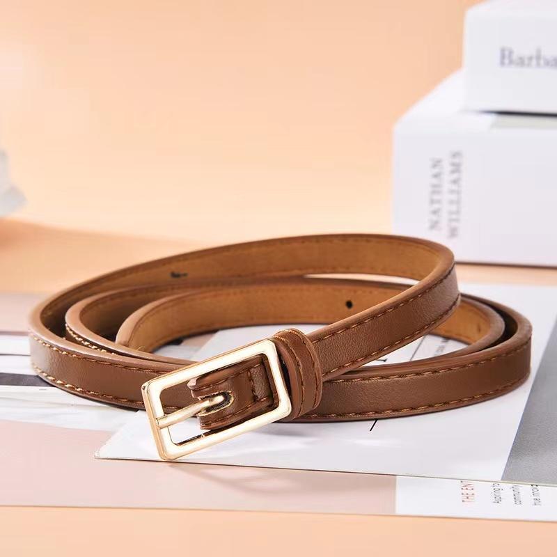 Elastic Women Belts Strap Thin Skinny Ladies Dress Waist Belt Leather Buckle Female Red Belts Thin Ladies Designer Waistband