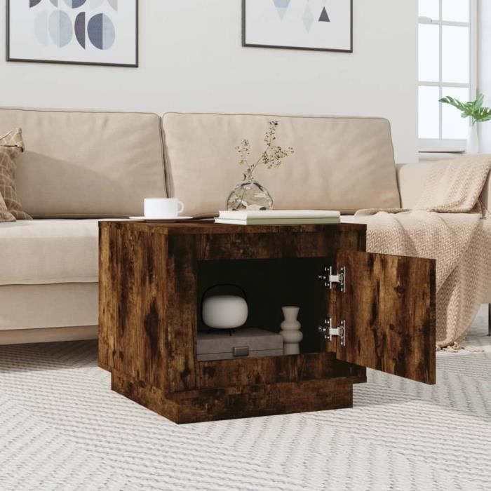 VidaXL Coffee Table Smoked Oak 51x50x44 Cm Engineered Wood 819873