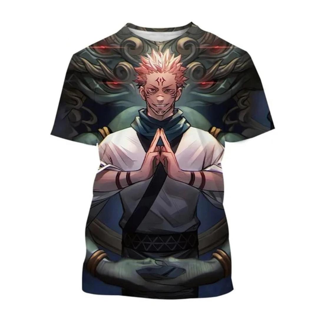 

Мужская футболка с 3D рисунком аниме и круглым вырезом, свободные топы, дышащая удобная летняя мужская одежда больших размеров в стиле Харадзюку 6XL