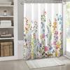 1Pc 180X180Cm Water-Resistant Floral Shower Curtain - Polyester, 12 Hooks, All-Season, Machine Washable, Flower Pattern