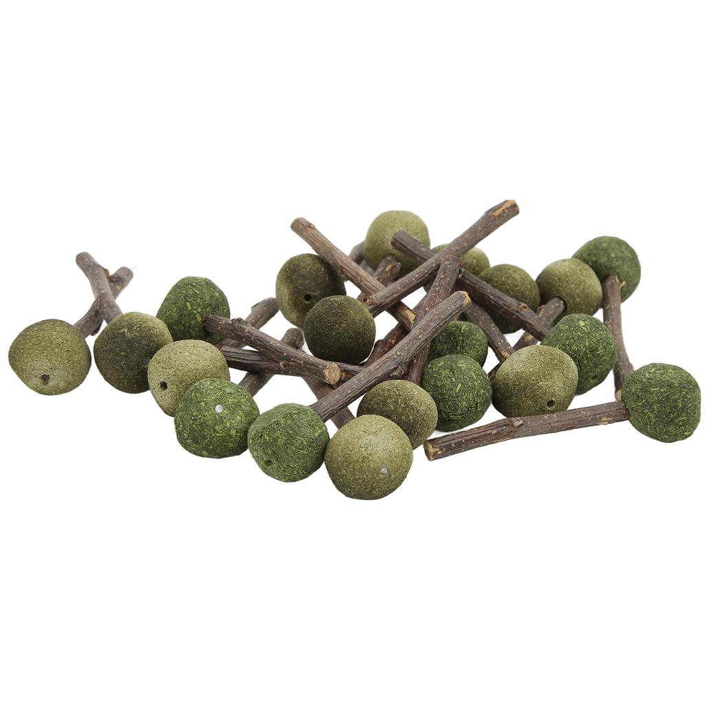 20pcs Rabbit Chewing Sticks Wooden Grass Ball Teeth Grinding Small Pet Biting Sticks for Hamsters Guinea Pigs