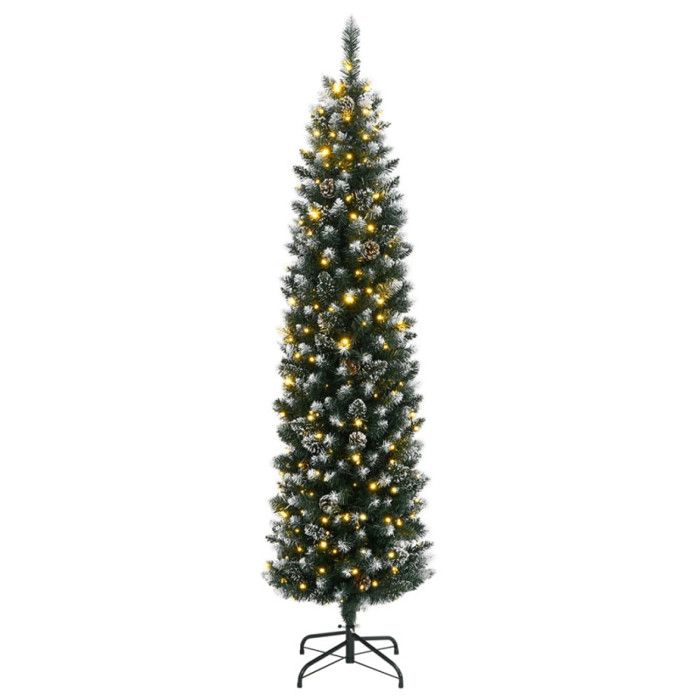 VidaXL Sapin de Noël artificiel mince 300 LED 240 cm 3315782