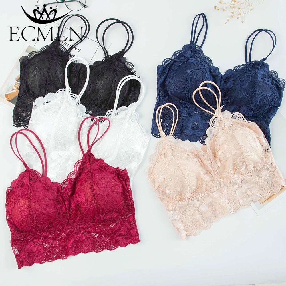 ECMLN L-XL Summer Outer Wear Fashion Women's Lace Bra Women's Top Casual Comfortable Wrap Bra