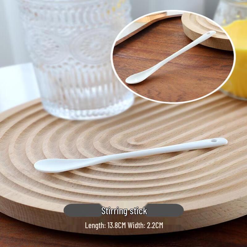 UOSO Pure White Ceramic Long-Handle Spoons