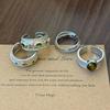 Elegant Vintage Stone Rings Opening Finger Jewelry Delicate Finger Rings Alloy Texture Suitable for Various Occasion